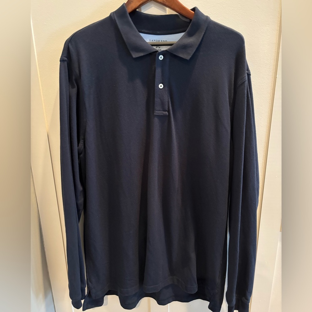 Lands End Men’s Long Sleeve Polo